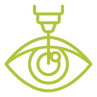 icono de ojo intervenido por rayo laser simbolizando cirugia refractiva