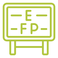 icono de tabla snellen con letras de prueba para examen visual