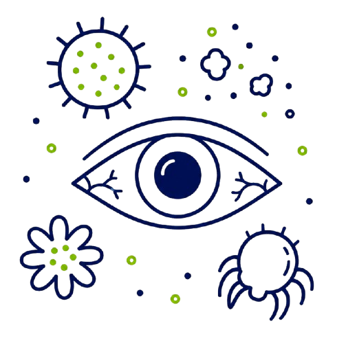 icono ojo con posibles alergias