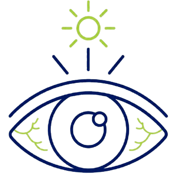 icono ojo de molestia luz