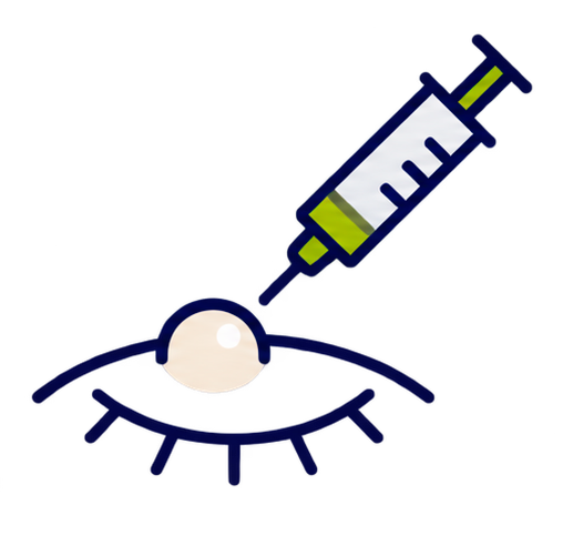 icono de un ojo siendo inyectado